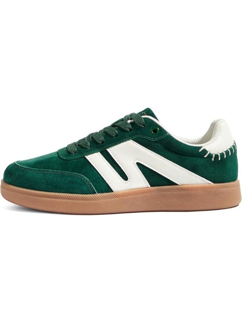 Women's White Green Classic Retro Gum Sole Fashion Casual Tennis Skate Sneakers
